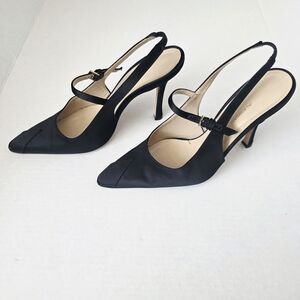 Alessandra Rich Black Slingback Heels 38